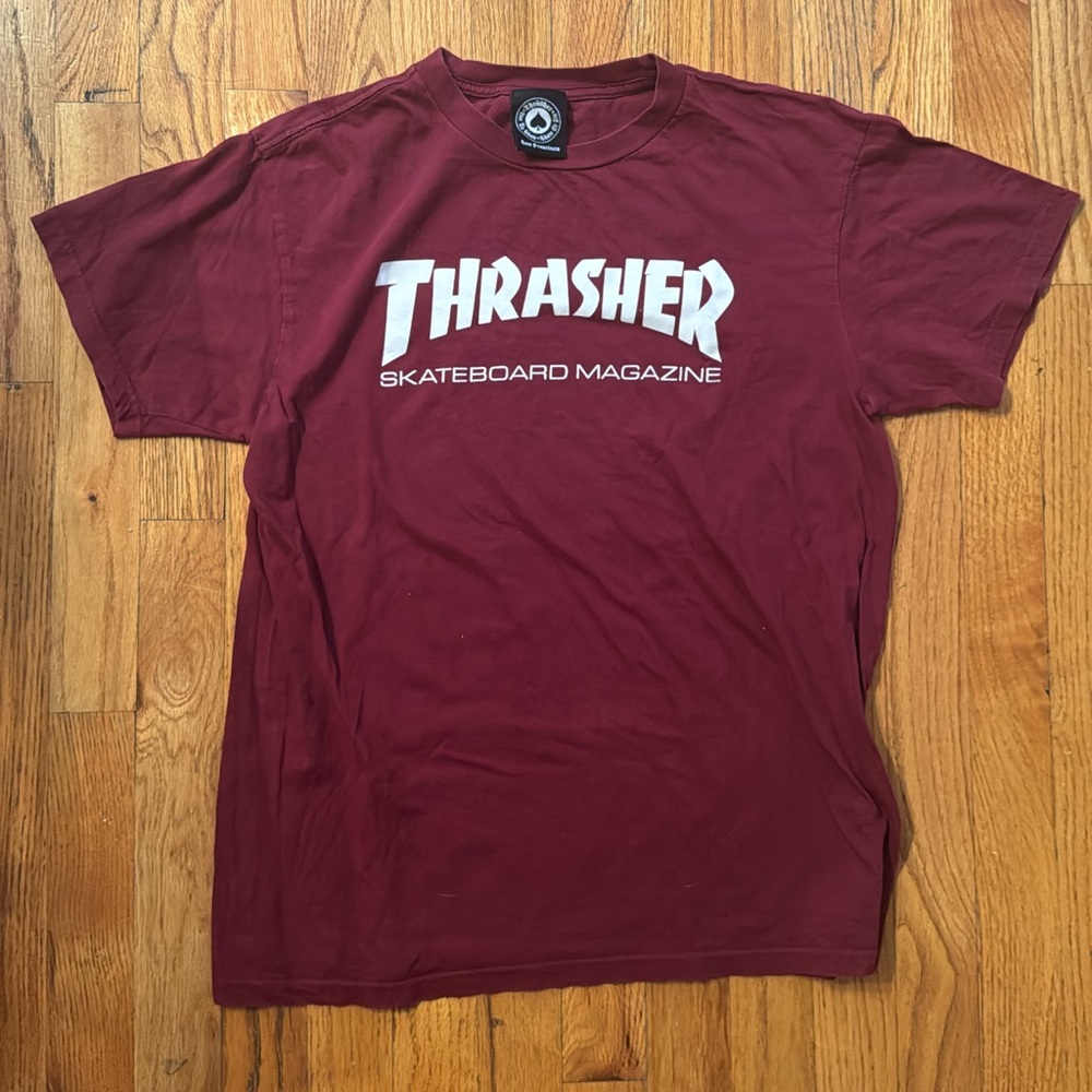 Thrasher Maroon Short Sleeve Tee Classic Logo